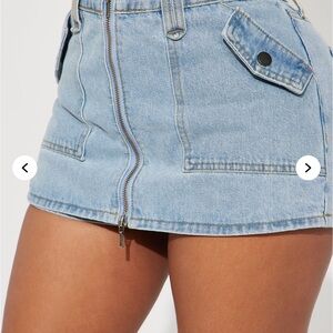 Fashion Nova Sky Blue Denim Skirt